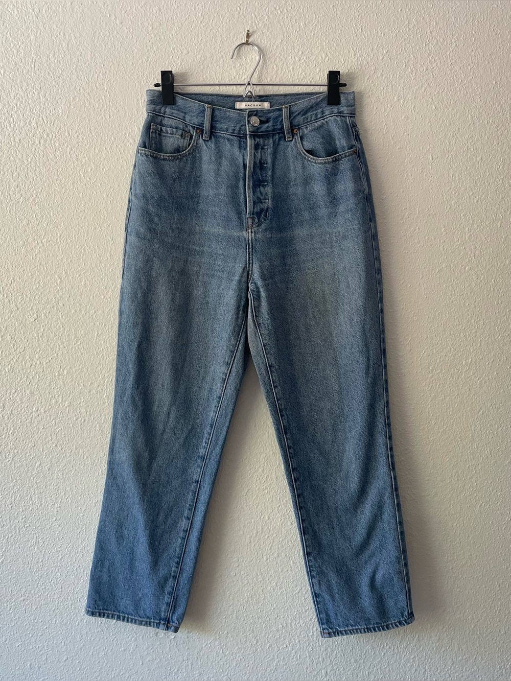 PacSun High Rise Straight Jeans Women 27 Light Wash Button Fly 100% Cotton